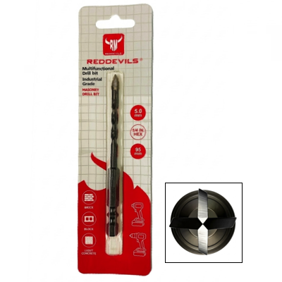 REDDEVILS TCT MULTI-FUNCTIONAL Drill Bit 4-EDGE (Ceramic, Glass, Marble, Concrete) 1/4 HEX